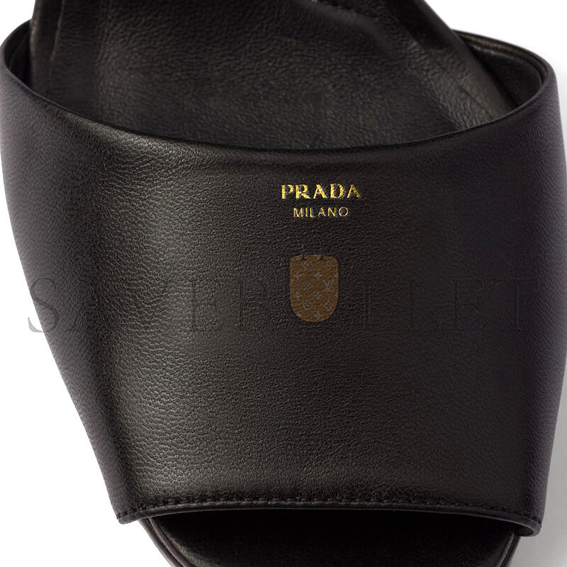 Pra*a nappa leather platform sandals 1xp48b